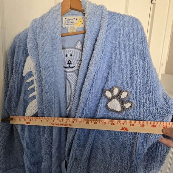 Vintage Canyon Group Rare Cat & Fishbone Robe Crazy Cat Lady 90s Cozycore Size M - Picture 15 of 15